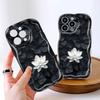 Kreslený vzor krémová textura pouzdro vlnitý okraj měkký silikonový kryt pouzdro na telefon pro iPhone Samsung Huawei Honor Xiaomi Redmi Infinix Tecno