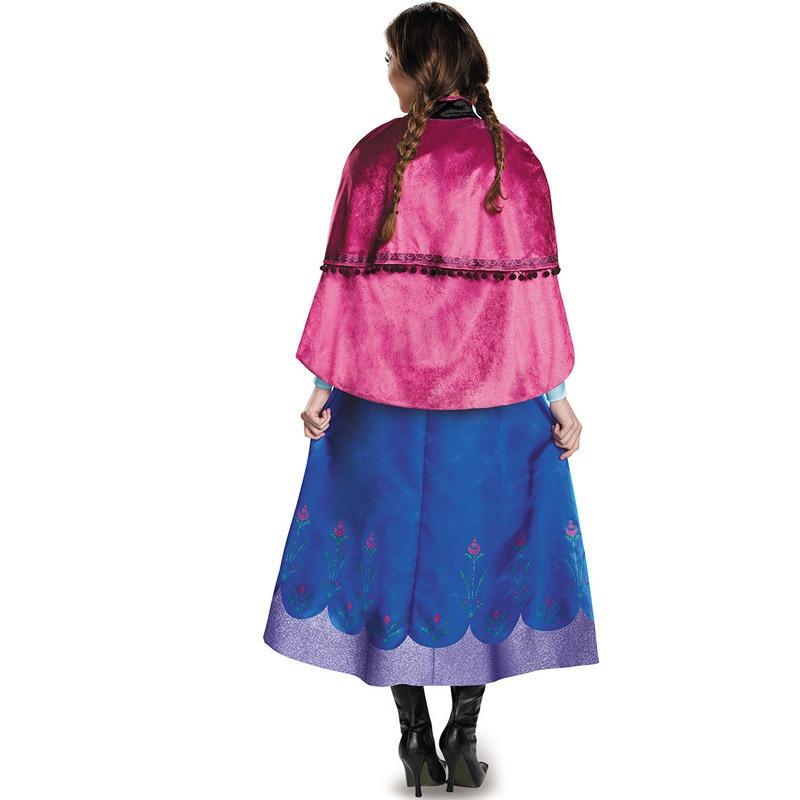 Halloween Adult Costume Frozen Masquerade Dress Princess Anna Dress