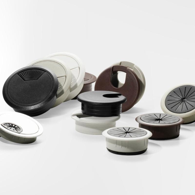 4Pcs Plastic Wire Hole Cover Outlet Port Table Computer PC Desk Round Cable Grommet Line Holder Cable Management