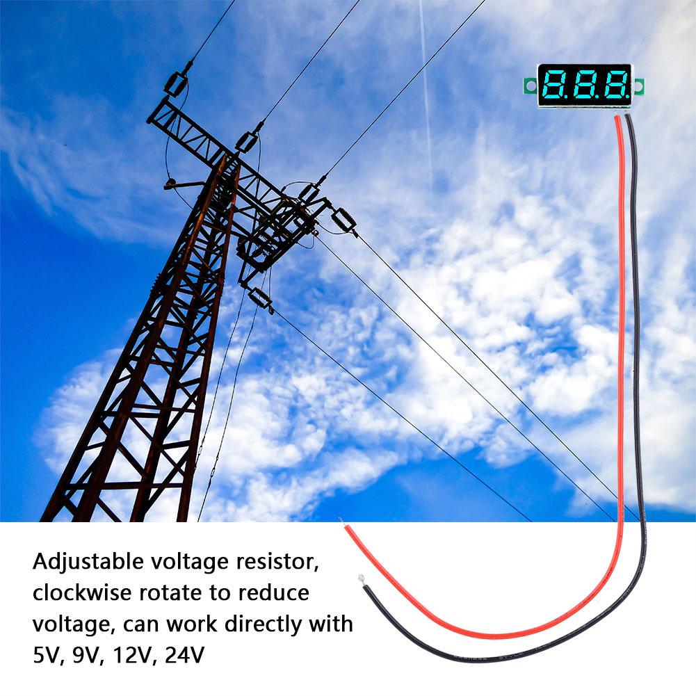 1pc Digital 0.28 LED Display Voltmeter DC Voltage Meter Panel 2.5 30V (Blue)