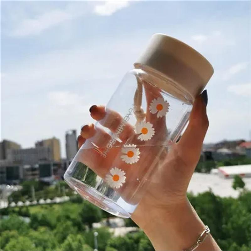 

500ml Plastic Water Bottle Fruit Juice Water Cup Leak Outdoor Bottle Portable Hiking Water Bottles With Strap Travel Camping Cup 500ml