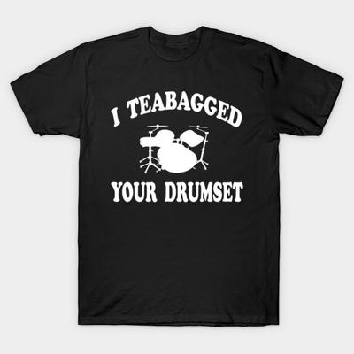 Camiseta Negra Estampada para Hombre Camiseta Súper Grande i-teabagged-your-drumset-step-brothers Impresión en Papel de Transferencia Sin Corte Camiseta de Algodón