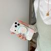 INS Korean Style Floral Plaid Patchwork Phone Case with Magnetic Adsorption for iPhone 17/17 Pro Max