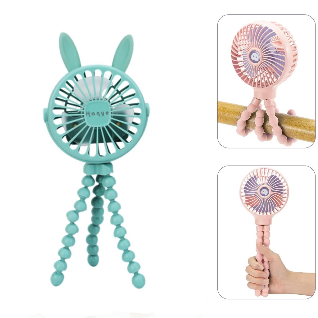 Camping Fan Portable Rechargeable Clip-on Handheld Cart Household Use Trolley 3 Speeds Electric Mini Powerful Merchandises Home