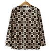Middle-aged and Elderly Women's Spring and Autumn New Floral Long-sleeved Bottoming Shirt Tops
