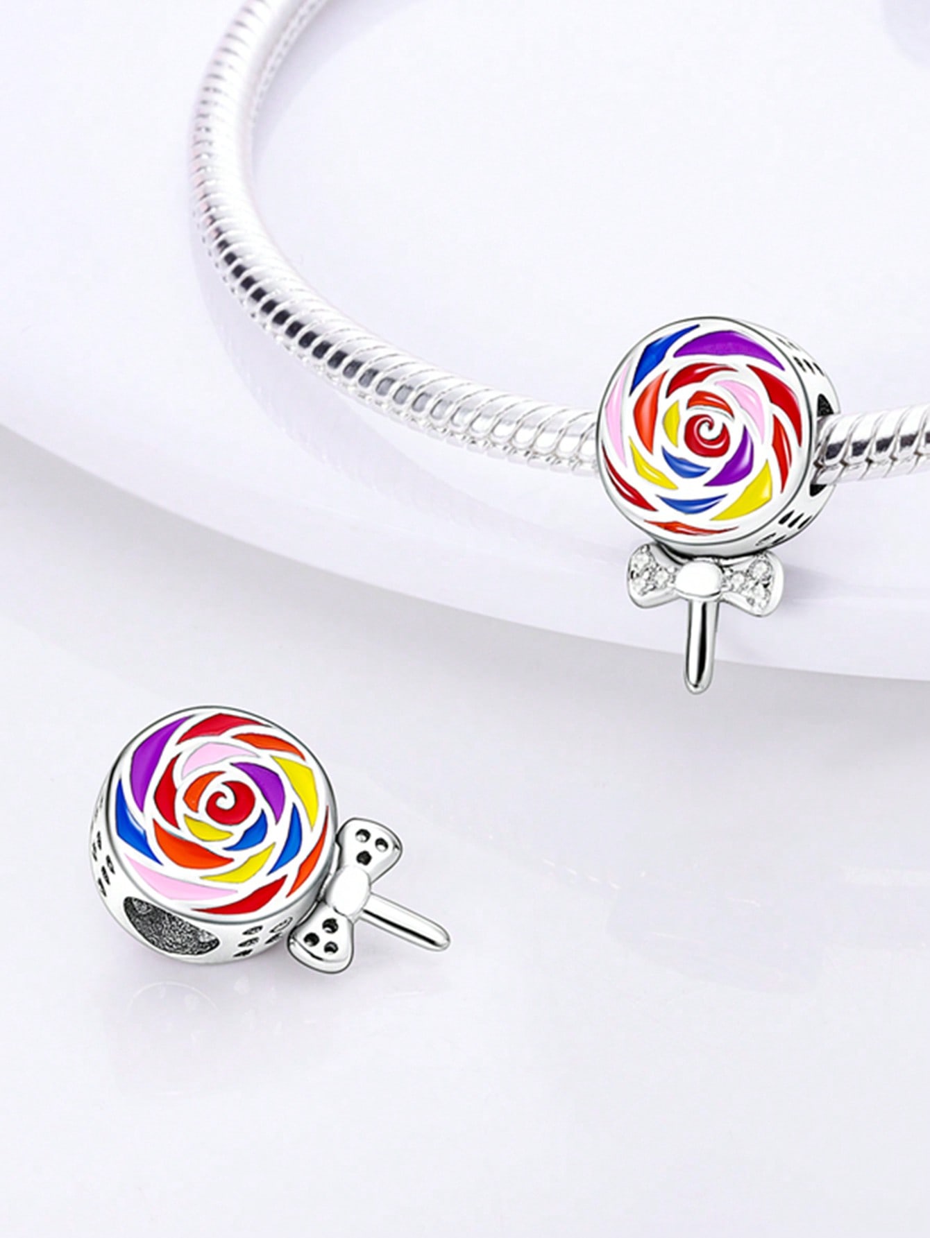 

Charm Bead Charms Plata Fruit Dessert Cherry Cake Bead Charms for Charm Bead Charms Originales Bracelets Bead Charms Jewellery Making Womens Gift