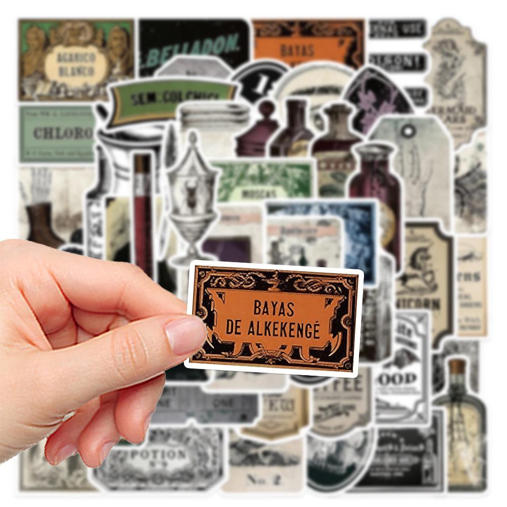 10/30/50pcs Goth Vintage Potion Label Decoration Stickers DIY Suitcase Skateboard Bottle Laptop Cool Cartoon Sticker Decals Toys