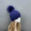 Custom Strip Knit Luxury Designer Winter Pompom Beanies Unisex Warmly Angora Wool Hat With Big Pom Poms