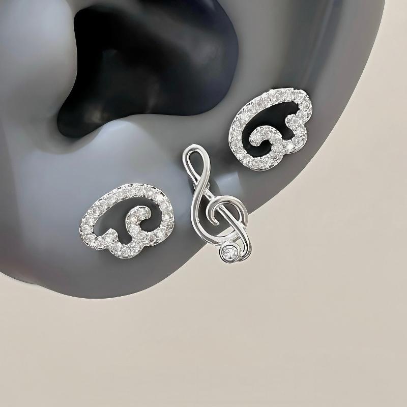 1/2/3Pcs Mini Angel Wings Musical Note Stud Earrings Anti-allergy Fashion Jewelry for Women Office Work Wear Gifts
