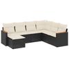 VidaXL Salon de Jardin avec Coussins 7 pcs, Canapés de Terrasse, Ensemble de Meubles de Patio, Mobilier d'Extérieur, Noir 3258605