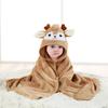Newborn Cartoon Hooded Swaddle Blanket - Absorbent Coral Fleece for Spring & Autumn