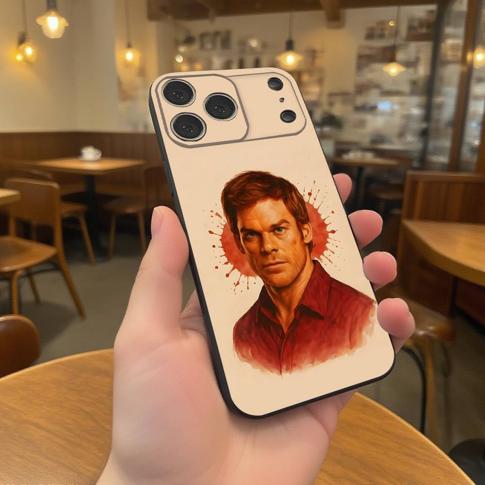 D-Dexter Morgan Phone Case For iPhone 17,16,15,14,13,12,11,Pro,Max,Plus Black Soft Cover