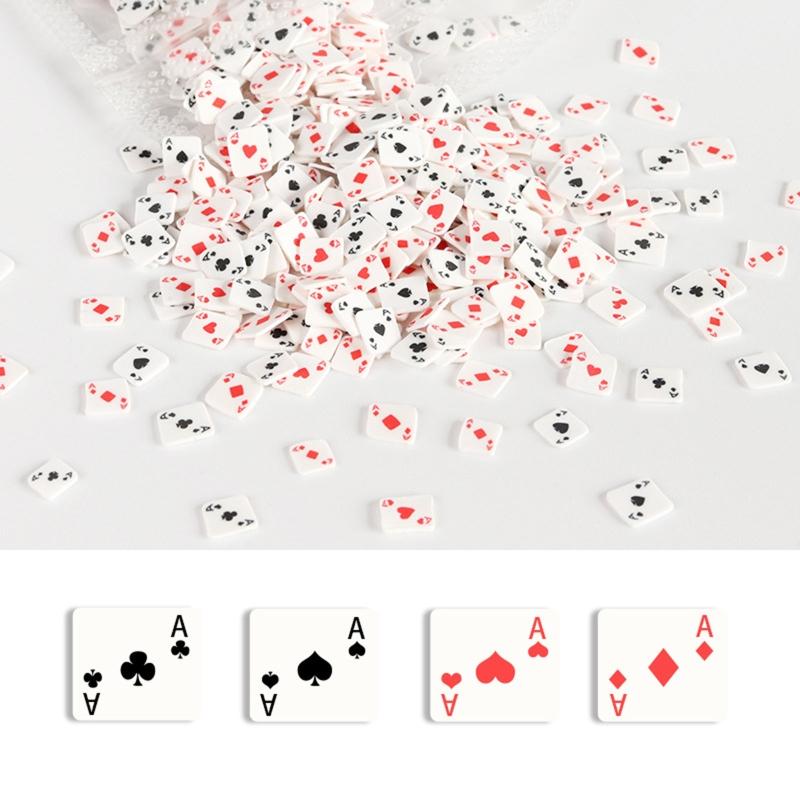 Playing Card Slices Charms for Resin  Slime Making Pieces Sticker for DIY Crafts Nail Art Cellphone Decor