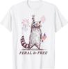Wilde & Vrije Grappige Patriottische Wasbeer Wilde En Vrije 4 Juli T-shirt