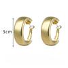 Fashion Stainless Steel Smooth Metal Chunky Hoop Earrings for Women Vintage Round Circle Drop Earrings Trendy Party Jewelry