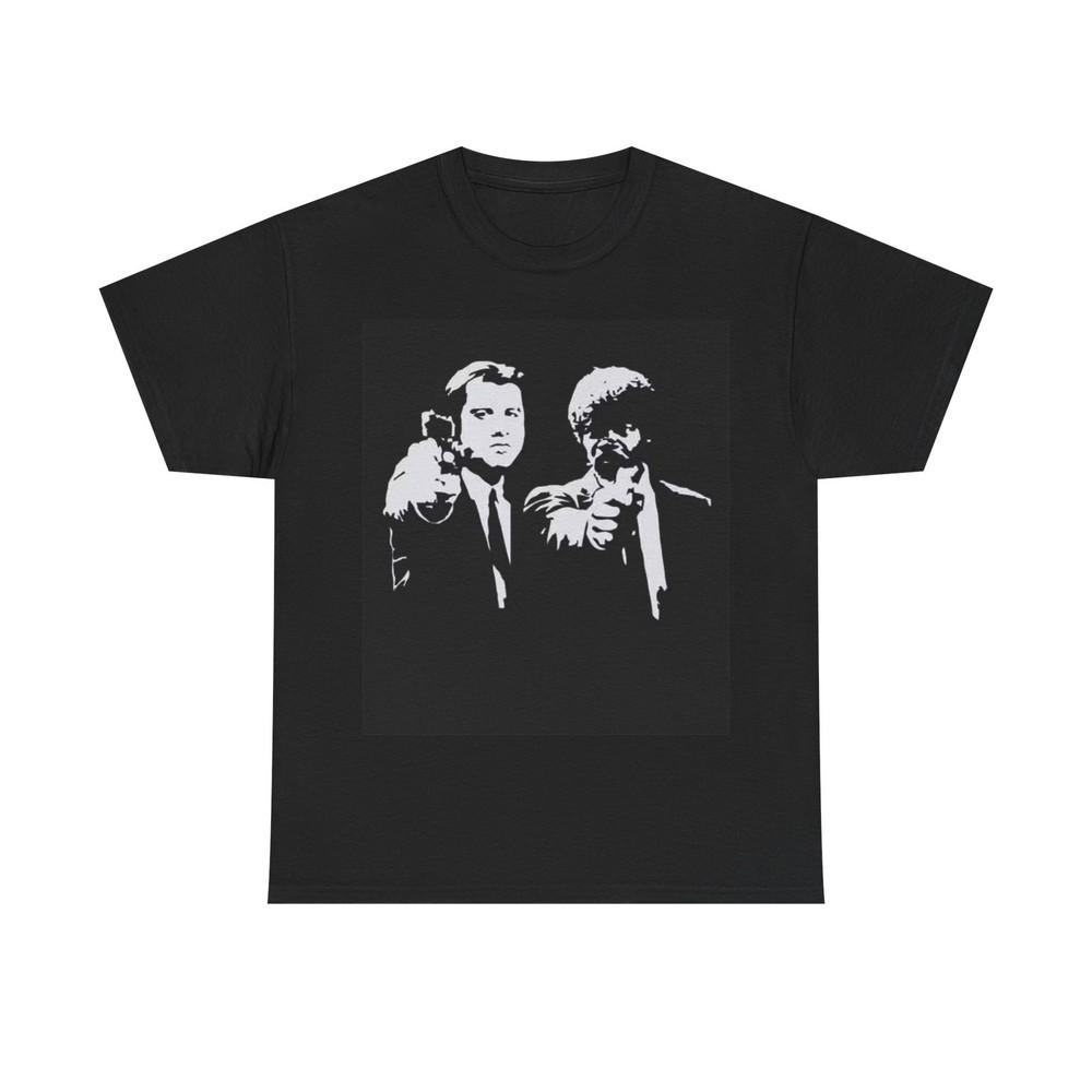 Pulp Fiction Tshirt Retro Movie Travolta Sam Jackson Unisex Heavy Cotton Tee Unisex T-Shirt M