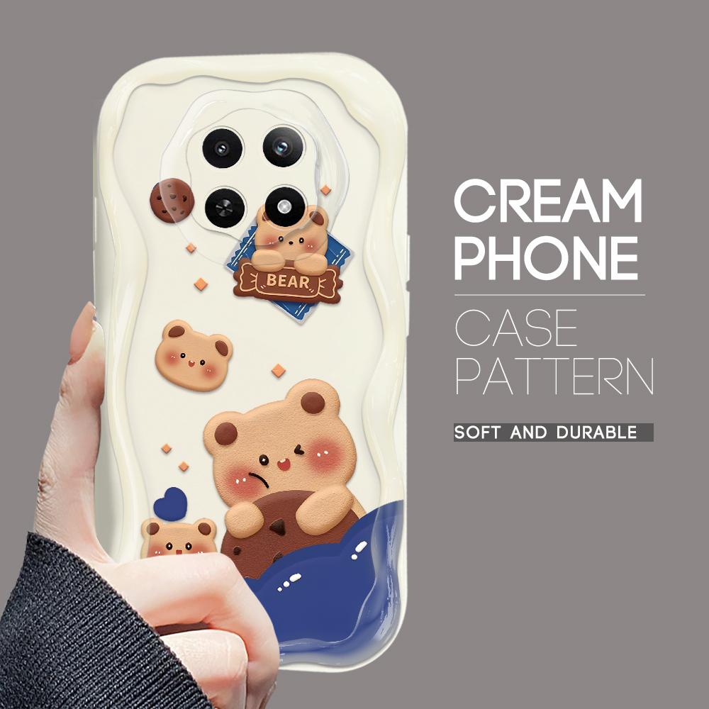 Cartoon-Muster Creme Textur Gehäuse Wellenförmige Kante Weiche Silikonabdeckung Telefonhülle für OPPO Reno Realme OnePlus Vivo