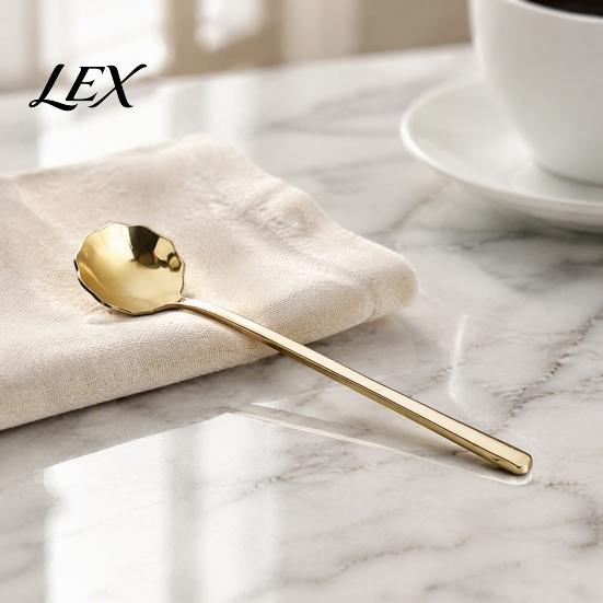 Coffee Stirring Spoon for Kids 304 Stainless Steel Lace Dessert Spoon, Easy Cleaning Cutlery Kids, Metal Teaspoon Home Kitchen Cafe Use Compact Spoons