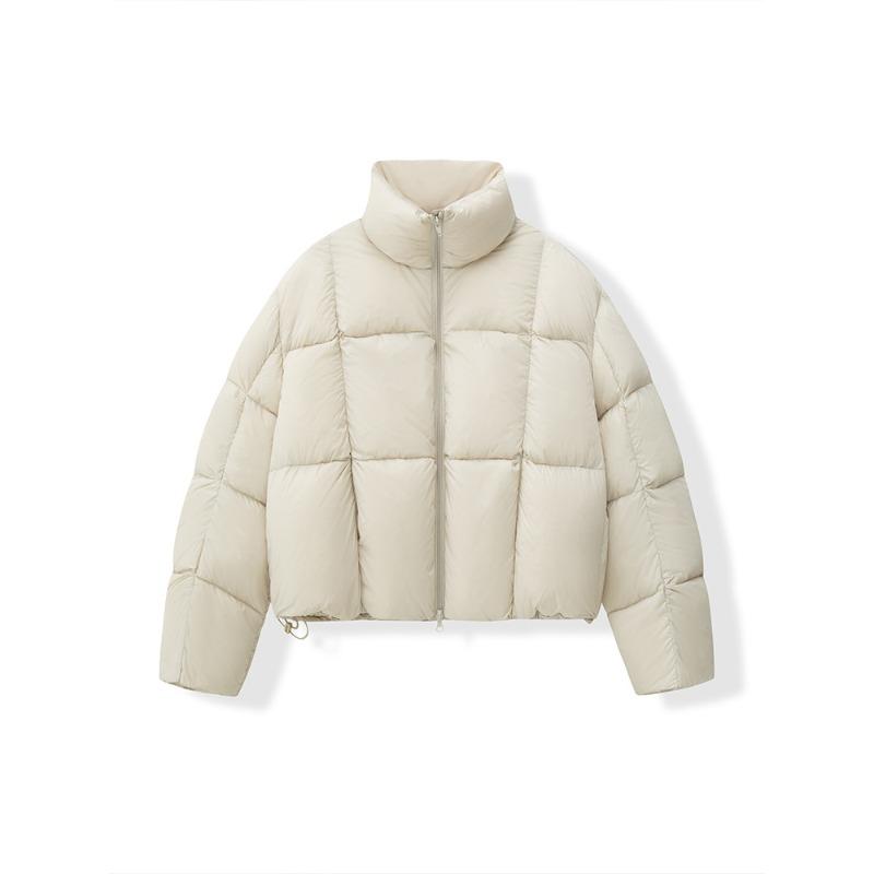 

Winter new women s clothing simple solid color advanced cold sense short stand-up collar bread jacket down jacket S