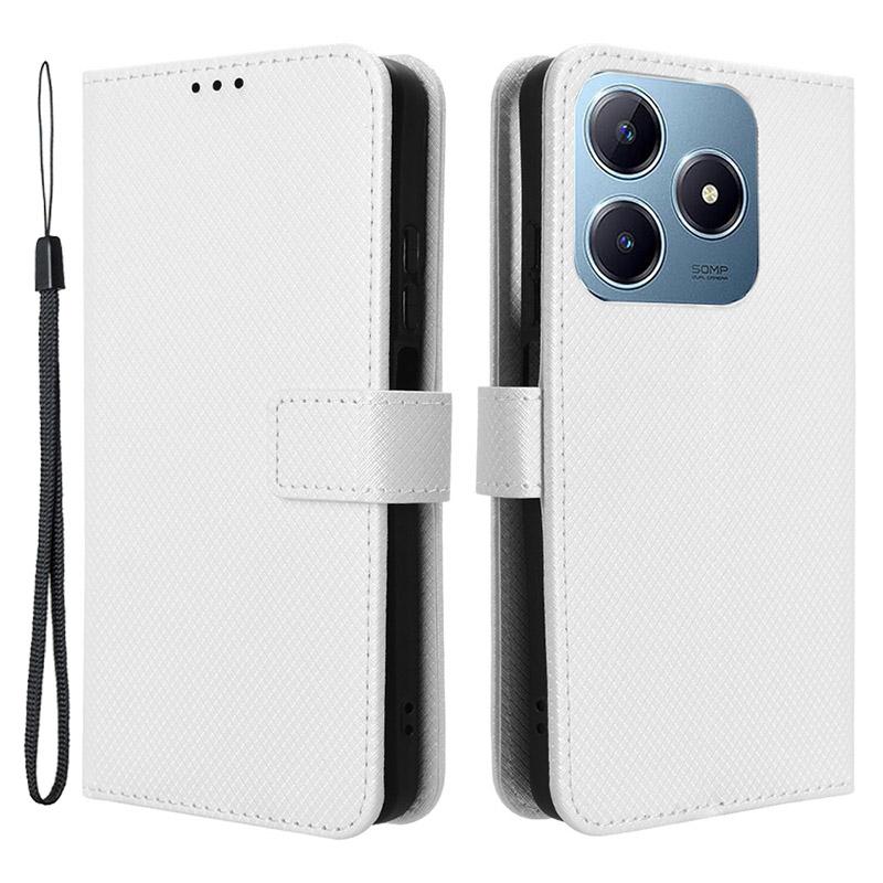 For Realme Note 60x 4G/C63 4G/C61 4G/Narzo N63 4G Case Leather Phone Cover Diamond Texture