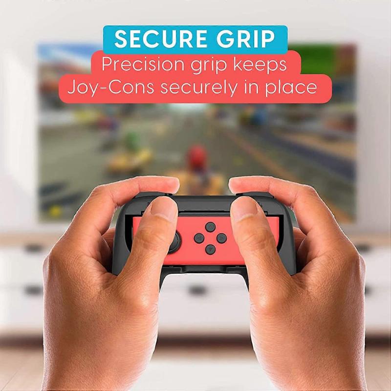 Grips for Nintendo Switch Joycon Controller 2 Pack  - Black- Game Accessories Joy-Con Handheld Joystick Remote Control Holder Joy Con Kit