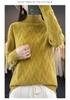 Women's Autumn & Winter Seven-Needle Jacquard Pullover Sweater - Half-High Collar, Thick Knit Base Layer