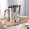 Flour Sifter Semi-automatic Handheld Hand-crank Sieve Stainless Steel Graduated Inclined Mouth Flour Sieve Kitchen Gadget