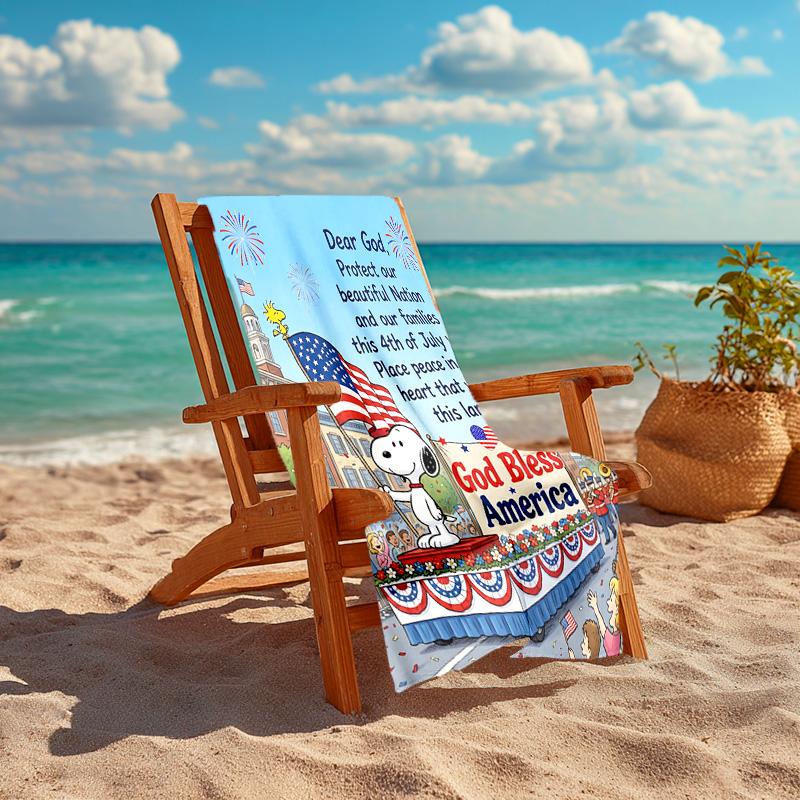 1pc Snoopy Float July Th Parade Microfiber Beach Towels Quick Dry Towel Sand Beach Towels Pool for Travel Swim Pool. S072101173