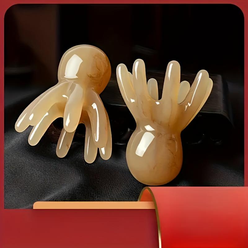 1pc Octopus Scalp Massager Comb - Wide-Tooth Design for Hair Growth & Relaxation, Handheld Head Tool with Smooth Glossy Finish, Elegant Massage Tool