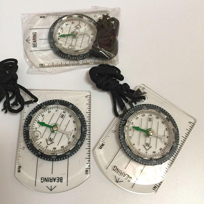 Outdoorcamping Hiking Transparent Plastic Compass Footprint Travel Compass Tool