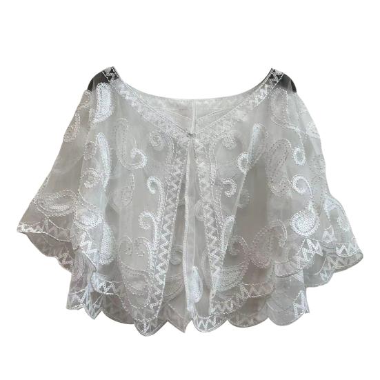 Chic Sequin Elegant Ladies Coat Sparkling Mesh Shawl for Party