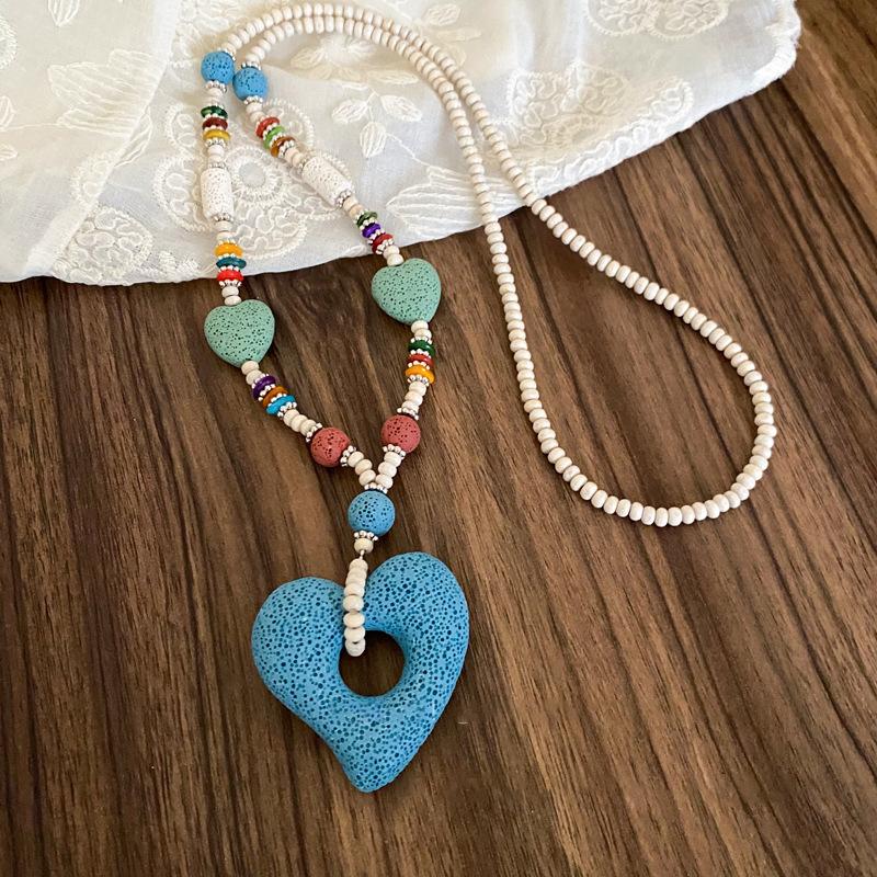 

Ожерелье-подвеска в виде звезды любви из вулканического камня, универсальная маленькая свежая цепочка до ключицы, модная нишевая ювелирная бижутерия высокого класса