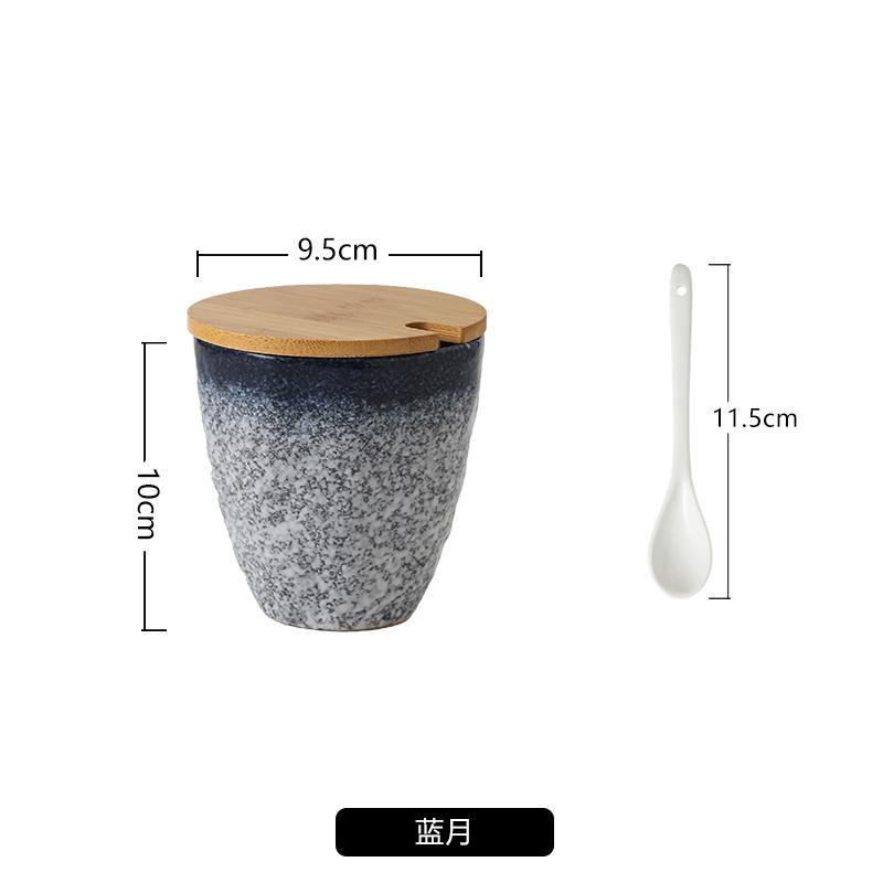 Retro Style Ceramic Spice Jars with Underglaze Painting, Household Kitchen Storage Containers for Spices and Seasonings