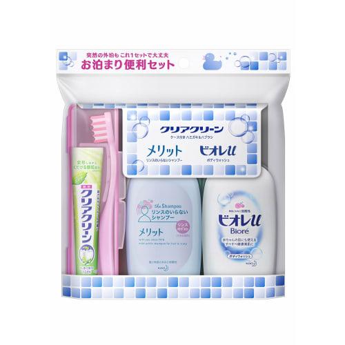 Kao Clear Clean Reiseset (Shampoo, Körperseife, Zahnbürste, Zahnpulver) (*Zahnbürstenfarbe kann nicht ausgewählt werden) 1 Stück (x 1)