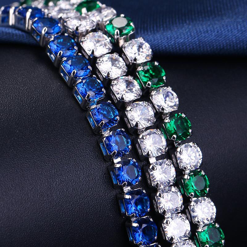 2025 New Fashion Green Crystal Friendship Bracelets Bangles for Women Silver Color Round Zircon Charm Bracelet Braclet Gifts