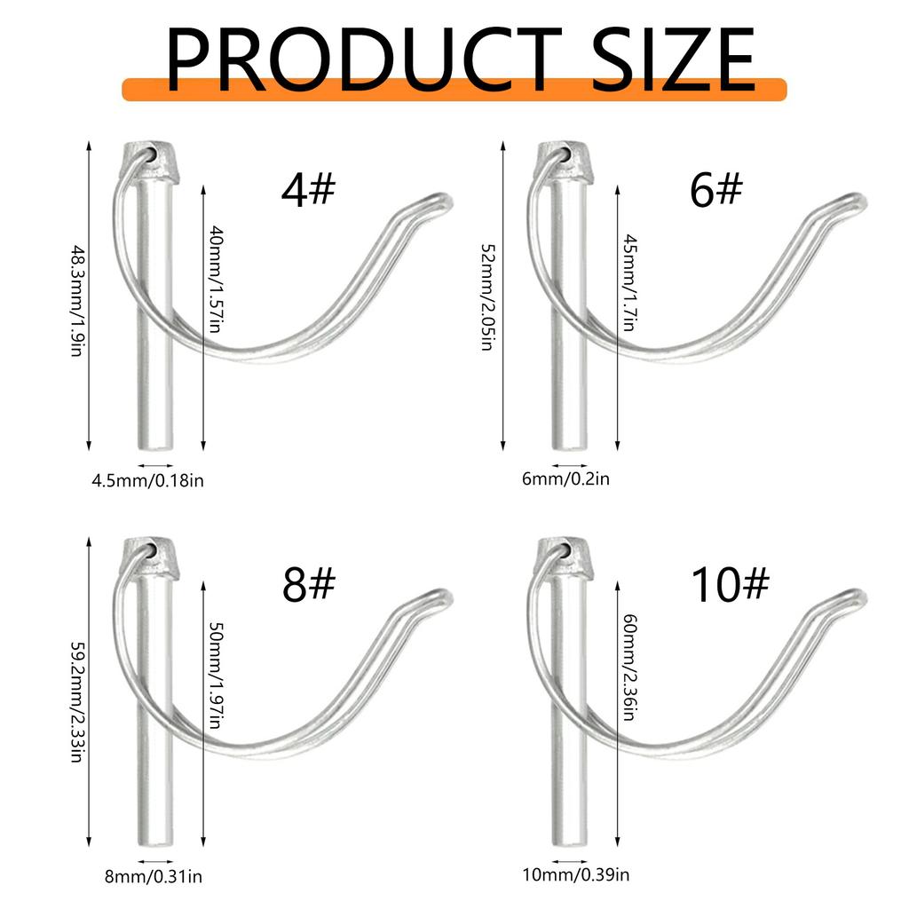 10Pcs Stainless Steel Folding Latch Pins For Equipment Trailer Clutch Lock Jack Legs Secure Connection
