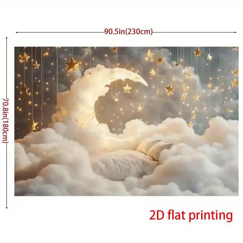 2D Mond Stern Wolke Kulisse Geschlechtsenthüllungsparty Fotografie Hintergrund