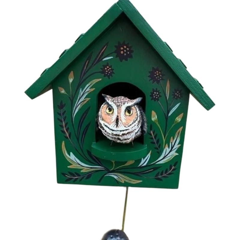 Kinetics Birdhouse Wall Art Decors with Rotating and Swaying Bird Creating Moving Shadows for Magically Room Ambiances Decors