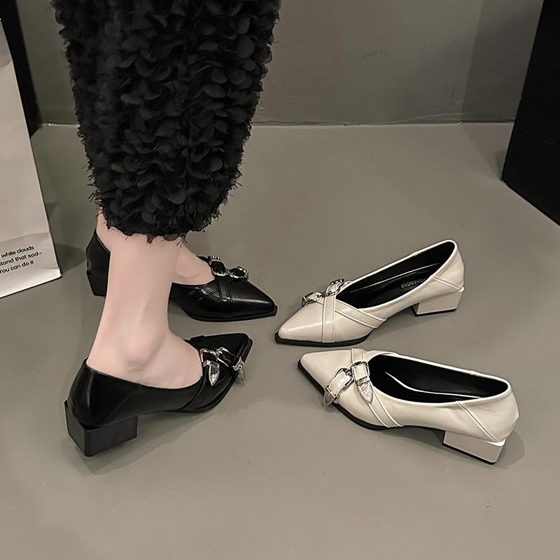 Kadın Modası Tatlı Rahat Bahar Giyilebilir Yüksek Topuklu Ayakkabılar Bayan Rahat Lacivert Yüksek Topuklu Sandaletler Kadınlar için Kadınlar