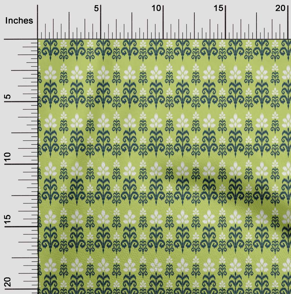 oneOone Cotton Flex Fabric Floral Ikat Printed Fabric 1 Yard 40 Inch Wide