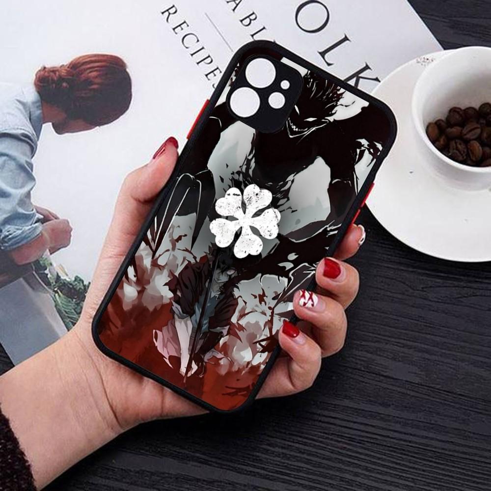 Black Clover Phone Case For IPhone 14 11 12 13 Mini Pro Max 8 7 Plus X XR XS MAX Translucent Matte Cover