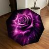 1pc Rose Purple Pattern Umbrella  Automatic Opening and Closing Umbrella, High Quality Umbrella, Ideal Gift for Her 201