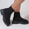 Women Boots Elastic Platform Boots Breathable Spring Summer Heels Botas Mujer Slip On Ankle Boots Elegant Woman Heeled Shoes