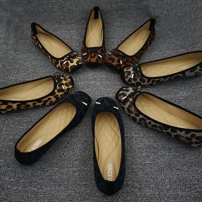 2025 frühling Sommer Schuhe Frauen Ballerinas Süße Flache Bowknot Laides Marke Schuhe Plus Größe 42 Leopard