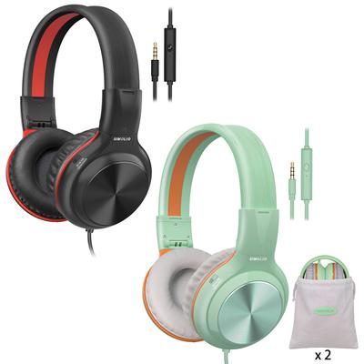 SIMOLIO Wired Headphones with 104dB Volume Foldable and Lightweight Headset with Sharing Adjustable and Jack for and Mic, 85dB, 94dB, Limiting, Port,