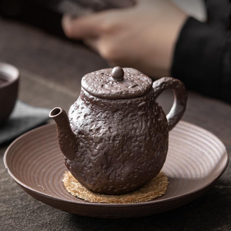 Rock Mine Handmade Teapot Household Single Pot Chinese Crude Pottery With Filter Kung Fu Tea Set Small Teapot