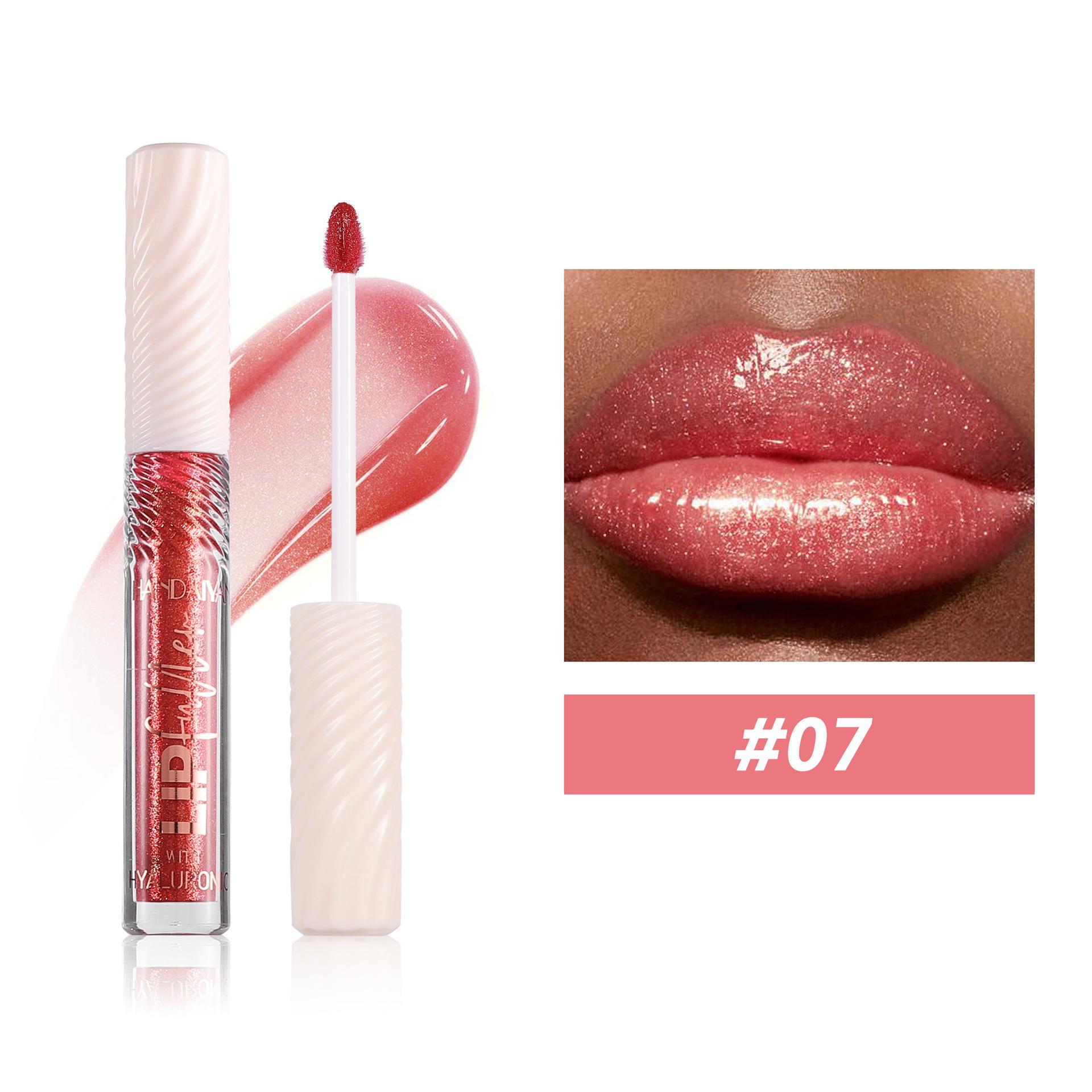 

HANDAIYAN 8-цветный зеркальный блеск для губ с гиалуроновой кислотой, увлажняющая губная помада, увлажняющий жемчужный блеск, более полный вид, легкий цвет