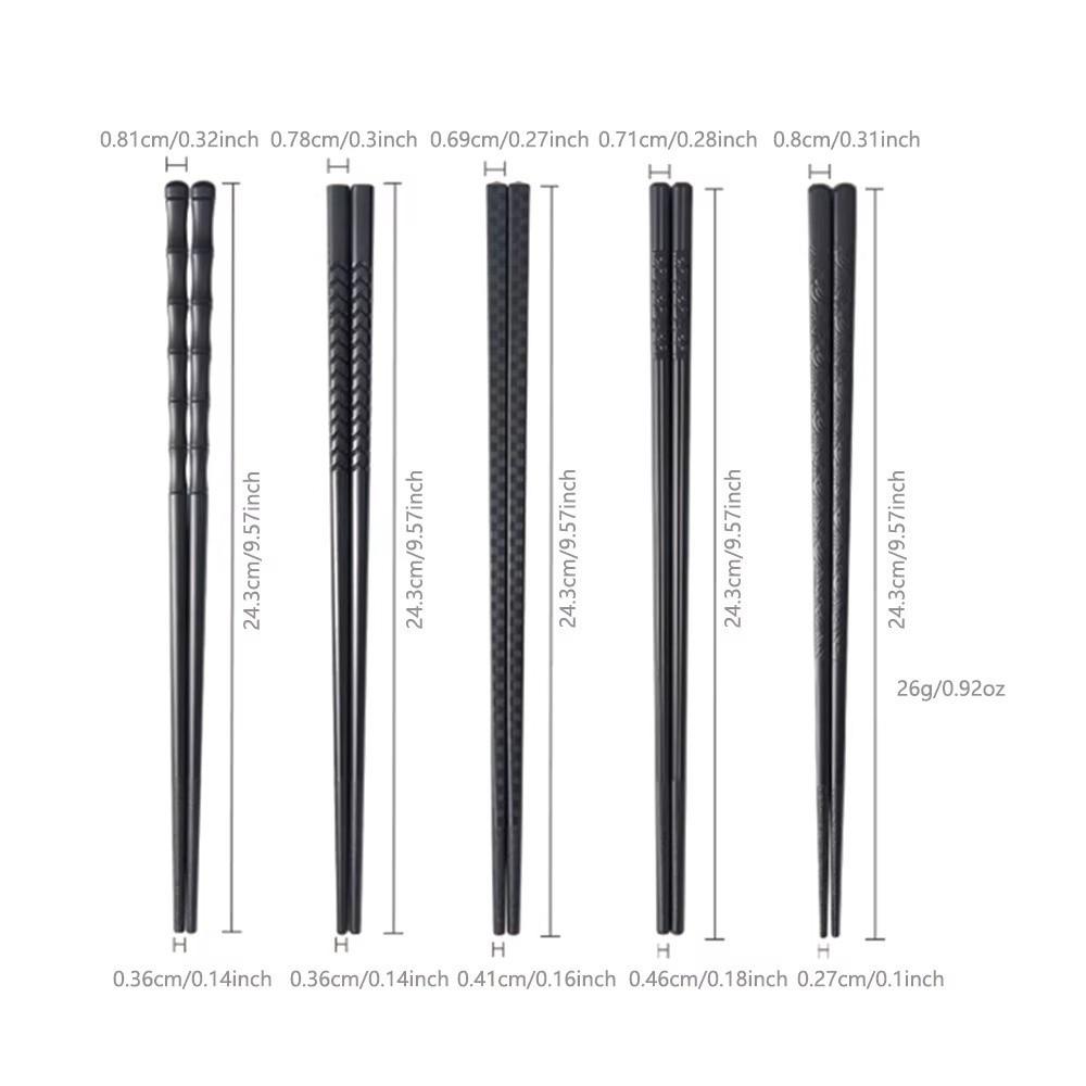 Non-Slip Sushi Chopsticks Dishwasher Safe Chinese Chopsticks New Black Chopsticks Asian Cuisine