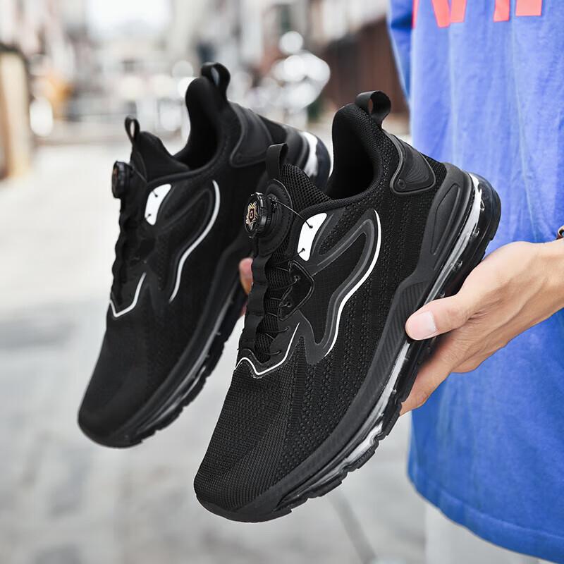 Sneaker Herren Sommer Herrenschuhe Drehknopf Laufschuhe Mittelschüler Ultraleicht Stoßdämpfend Mesh Atmungsaktiv Trendschuhe