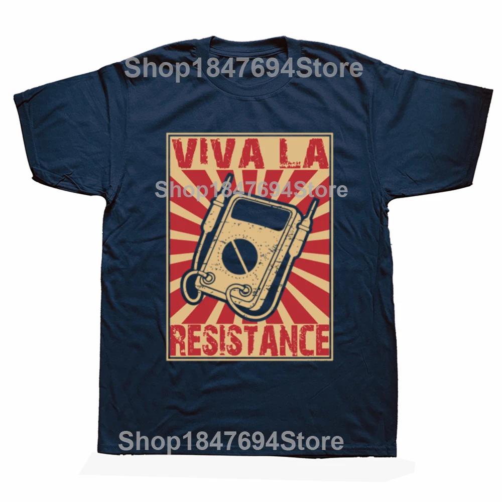 Resistance Retro Electrical Fathers Day Electricians Tshirt Funny Gift Unisex Dad Father Husband Short Sleeve Cotton T Shirt